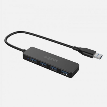 Approx APPC49 hub de interfaz USB 3.2 Gen 2 (3.1 Gen 2) Type-A 5000 Mbit/s Negro