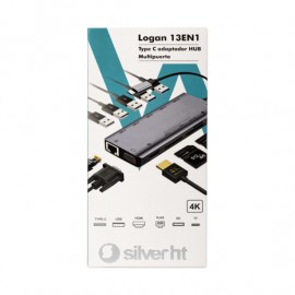 SilverHT Adaptador Type-C Logan 13 en 1 Aluminio - 17126