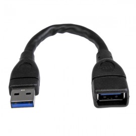 StarTech.com 6IN USB 3.0 PORT SAVER CABLE - CABL A MALE TO A FEMALE EXTENSION USB3EXT6INBK