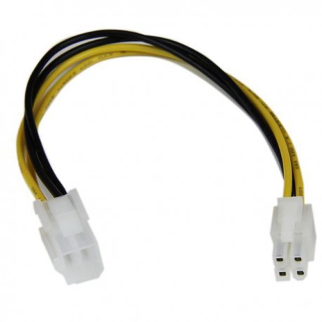 StarTech.com Cable 20cm Extensión Alargador Alimentación Corriente Placa Base ATX12V 4 Pines P4 - Macho a Hembra ATXP4EXT