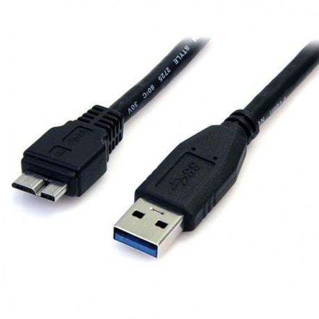 StarTech.com Cable 50cm USB 3.0 Super Speed SS Micro USB B Macho a USB A Macho Adaptador - Negro USB3AUB50CMB