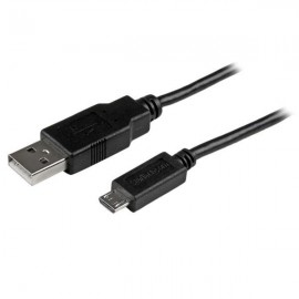 StarTech.com Cable Adaptador 0,5m USB A Macho a Micro USB B Macho Delgado para Teléfono Móvil y Tablets USBAUB50CMBK