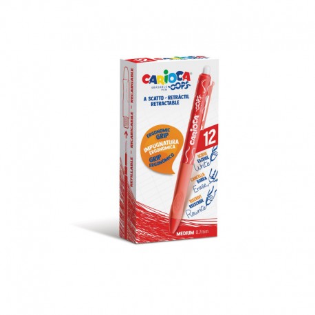 Carioca 43043/03 bolígrafo de gel Bolígrafo de gel de punta retráctil Medio Rojo 12 pieza(s)