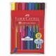 Faber-Castell 155310 rotulador Negro, Azul, Marrón, Cian, Verde, Rosa, Rojo, Violeta, Amarillo 10 pieza(s)