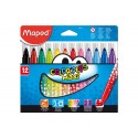 Maped Color'Peps Maxi rotulador Negro, Azul, Marrón, Verde, Naranja, Rosa, Rojo, Violeta, Amarillo 12 pieza(s)