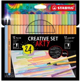 STABILO Creative Set ARTY rotulador de punta fina Colores surtidos 24 pieza(s)