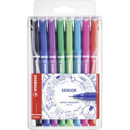 STABILO SENSOR rotulador de punta fina Negro, Azul, Verde, Lila, Rosa, Rojo, Turquesa 8 pieza(s)