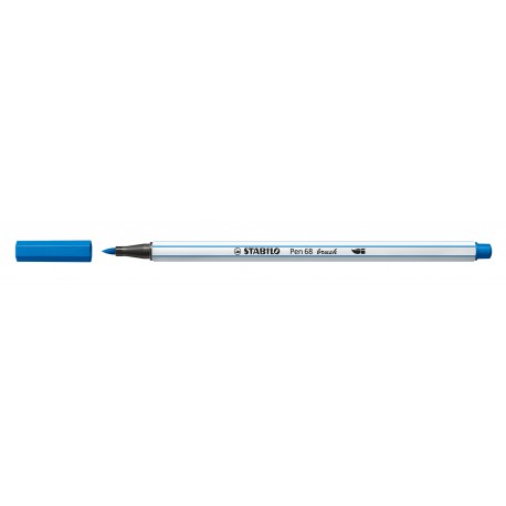 STABILO Pen 68 brush rotulador Medio Azul 1 pieza(s)