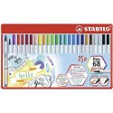 STABILO Pen 68 brush rotulador Multicolor 25 pieza(s)