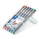 Staedtler Pigment Liner rotulador de punta fina Fino Azul, Marrón, Verde, Naranja, Rojo, Violeta 6 pieza(s)