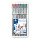 Staedtler Pigment Liner rotulador de punta fina Fino Azul, Marrón, Verde, Naranja, Rojo, Violeta 6 pieza(s)