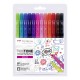 Tombow WS-PK-12P-1 marcador 12 pieza(s) Punta redonda/fina Negro, Azul, Marrón, Cian, Verde, Naranja, Rosa, Rojo, Violeta