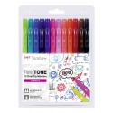 Tombow WS-PK-12P-1 marcador 12 pieza(s) Punta redonda/fina Negro, Azul, Marrón, Cian, Verde, Naranja, Rosa, Rojo, Violeta