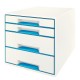 Leitz WOW Cube archivador organizador Poliestirol Azul, Blanco