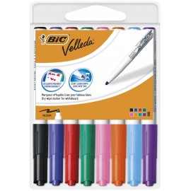 BIC Velleda 1741 marcador 8 pieza(s) Punta redonda Negro, Azul, Marrón, Verde, Naranja, Rosa, Rojo, Amarillo