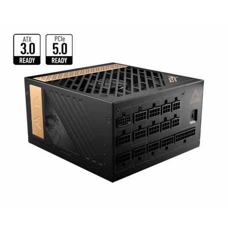 MSI MEG AI1300P PCIE5 unidad de fuente de alimentación 1300 W 24-pin ATX ATX Negro