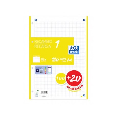 Oxford 400158160 papel de cuaderno 210 x 297 mm (A4) 120 hojas