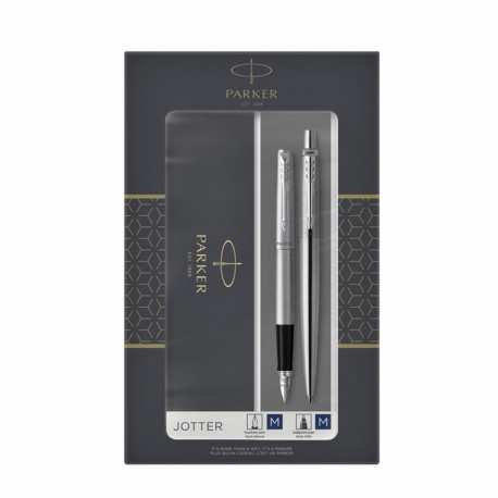 Parker 2093258 juego de bolígrafos Negro, Plata 2 pieza(s)