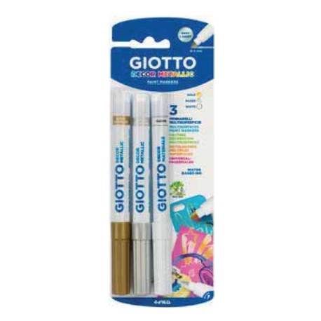 Giotto F014700 rotulador Oro, Plata, Blanco 3 pieza(s)