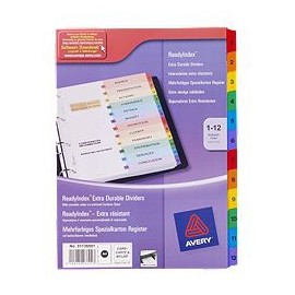 Avery ReadyIndex Dividers divisor Multicolor 12 pieza(s)