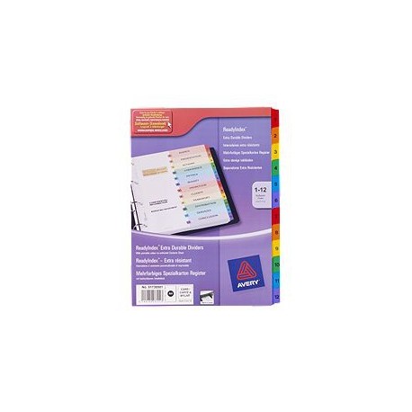 Avery ReadyIndex Dividers divisor Multicolor 12 pieza(s)