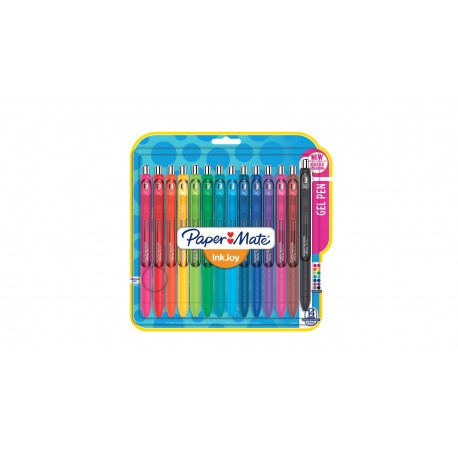 Papermate InkJoy Bolígrafo de gel de punta retráctil Medio Colores surtidos 14 pieza(s)