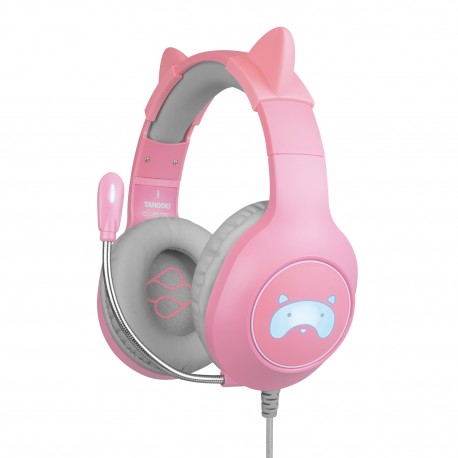 FR-TEC Tanooki Auriculares Alámbrico Diadema Juego Gris, Rosa