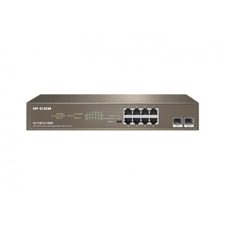 IP-COM Networks G1110P-8-150W switch Gigabit Ethernet (10/100/1000) Energía sobre Ethernet (PoE) 1U Gris