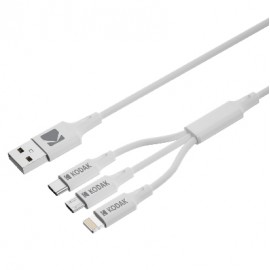 Kodak 30425835 cable USB 1 m USB A USB C/Micro-USB B/Lightning Blanco