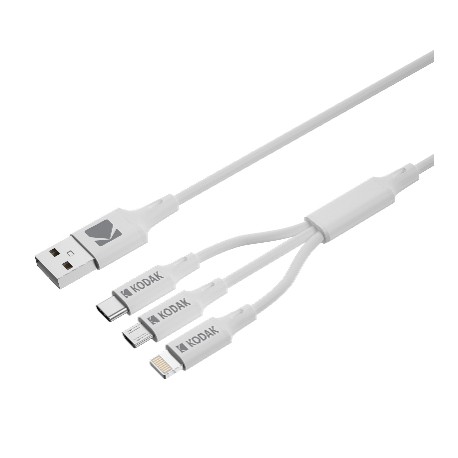 Kodak 30425835 cable USB 1 m USB A USB C/Micro-USB B/Lightning Blanco