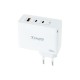 TooQ Cargador de Pared GaN 2xUSB-C/PD + USB-A/QC 100W, Blanco