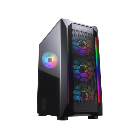 COUGAR Gaming CGR-5VM6B-MESH-G-RGB carcasa de ordenador Midi Tower Negro, Transparente