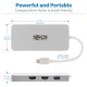 Tripp Lite Estación de Conexión USB-C, (x2) HDMI + VGA, Thunderbolt 3, USB-A, Carga PD – 1080p @ 60 Hz, Plata