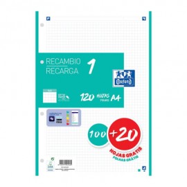 Oxford 400158057 papel de cuaderno 210 x 297 mm (A4) 120 hojas