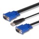 Lindy 32187 cable para video, teclado y ratón (kvm) Negro, Azul 3 m