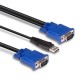 Lindy 32187 cable para video, teclado y ratón (kvm) Negro, Azul 3 m