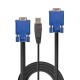 Lindy 32186 cable para video, teclado y ratón (kvm) Negro, Azul 2 m