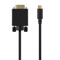 AISENS Cable Conversor USB-C a VGA, USB-C/M-HDB15/H, Negro, 1.8M