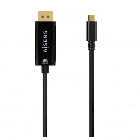 AISENS Cable Conversor USB-C a Displayport 8K@60Hz, USB-C/M-DP/M, Negro, 1.8M