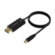 AISENS Cable Conversor Aluminio USB-C a Displayport 8K@60Hz, USB-C/M-DP/M, Negro, 0.8M