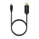 AISENS Cable Conversor Aluminio USB-C a Displayport 8K@60Hz, USB-C/M-DP/M, Negro, 0.8M