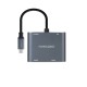 Nanocable Conversor USB-C a HDMI/VGA/USB3.0/PD 15 cm, Gris