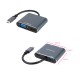 Nanocable Conversor USB-C a HDMI/VGA/USB3.0/PD 15 cm, Gris