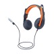 Logitech Zone Learn Auriculares Alámbrico Diadema Educación USB Tipo C Azul, Naranja