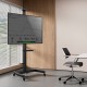 AISENS Soporte de Suelo ECO con Ruedas y Manivela, Bandeja para DVD y Soporte de Cámara para Monitor/TV 50Kg de 37-70, Negro