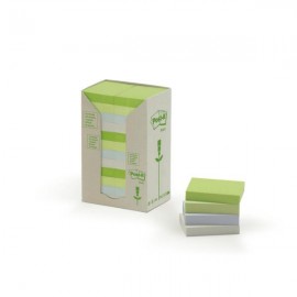 Post-It 653-1RPT etiqueta autoadhesiva Azul, Verde, Gris 24 pieza(s)