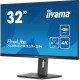 iiyama ProLite XUB3293UHSN-B5 pantalla para PC 80 cm (31.5'') 3840 x 2160 Pixeles 4K Ultra HD LCD Negro