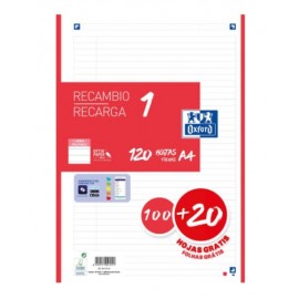 Oxford 400158166 papel de cuaderno 210 x 297 mm (A4) 120 hojas