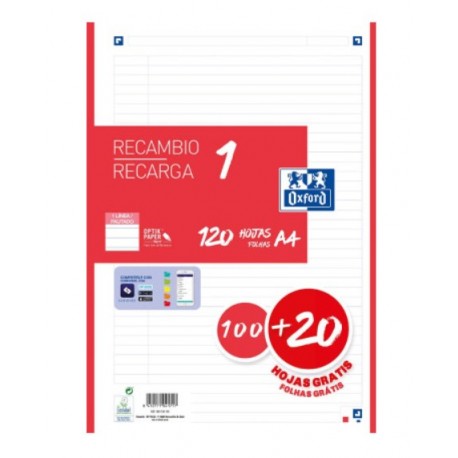 Oxford 400158166 papel de cuaderno 210 x 297 mm (A4) 120 hojas