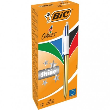 BIC 982878 bolígrafo Multicolor Bolígrafo de punta retráctil con pulsador Medio 12 pieza(s)